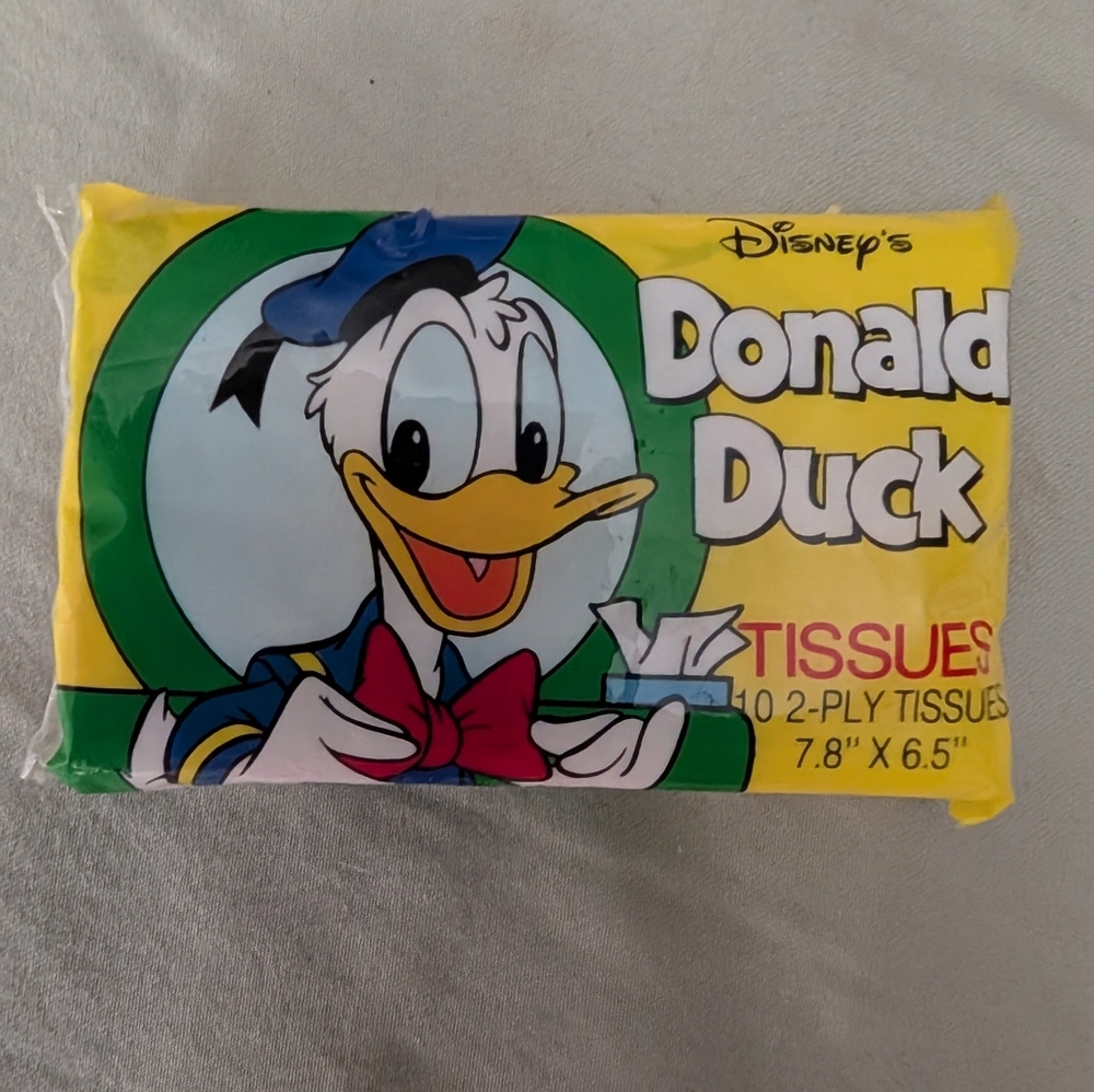 Vintage 80s (2) Donald Duck Children's Printed Facial Tissues 10